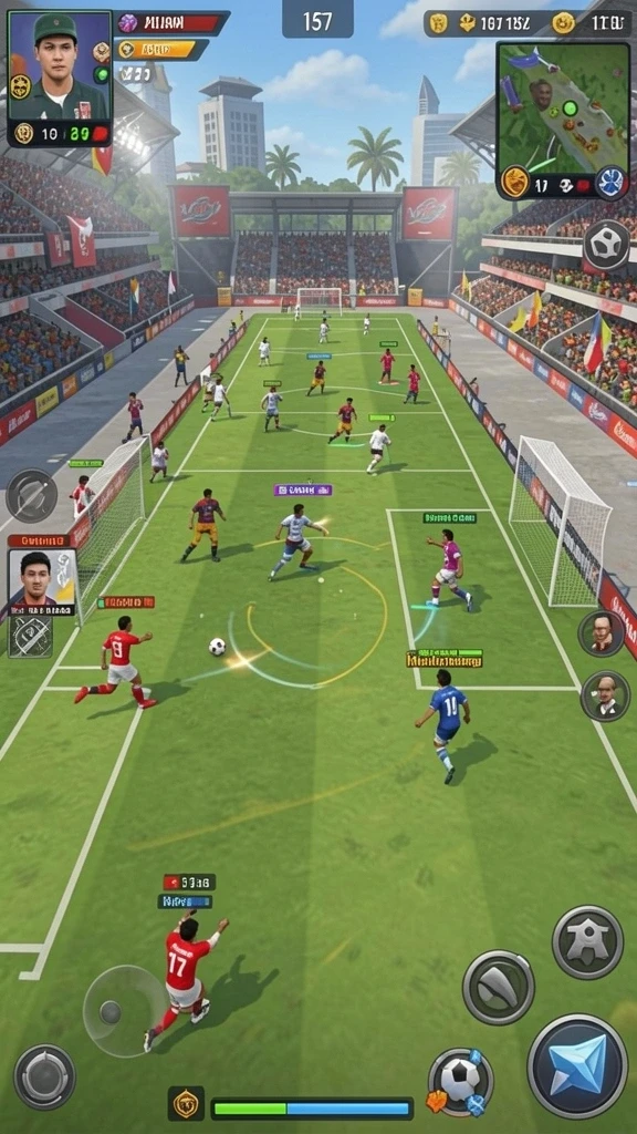 Screenshot menunjukkan mode multiplayer dengan teman-teman.