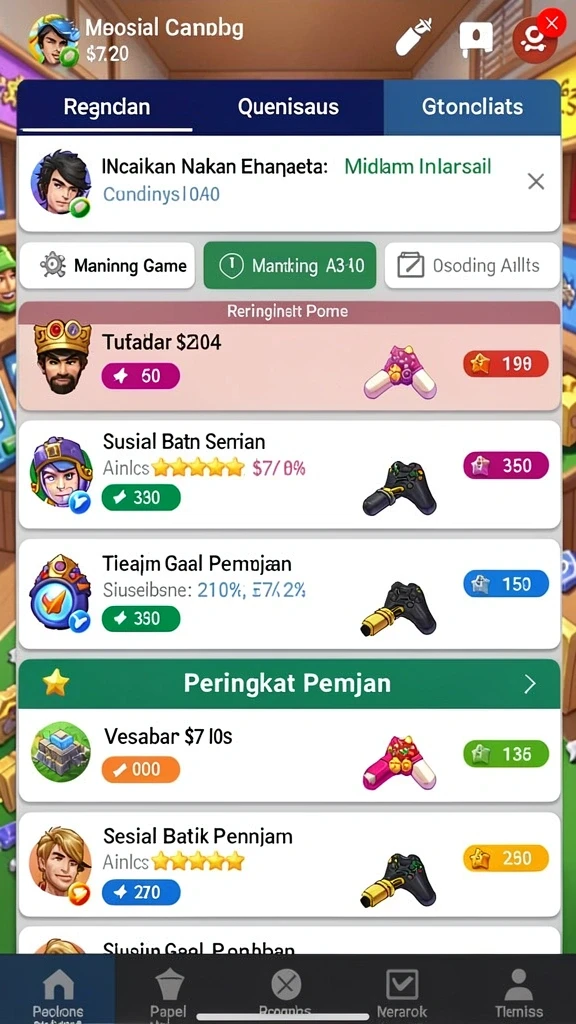 Pengaturan mudah untuk memulai permainan.