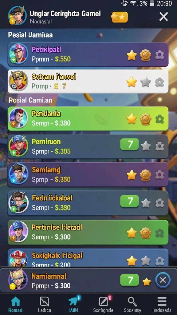 Variasi permainan yang kaya dan menantang.